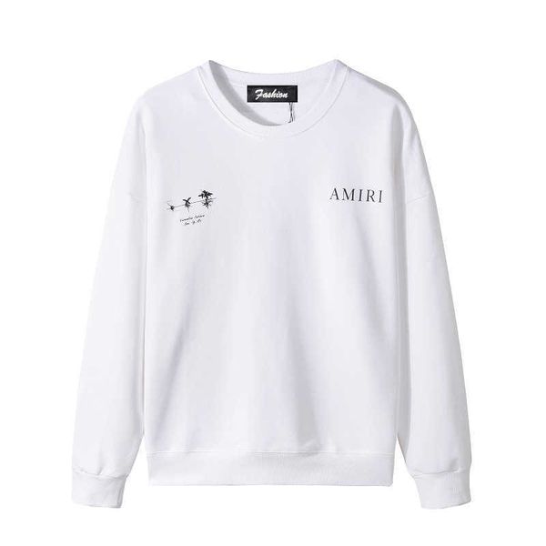 

3303 fashion brand personalized round neck hoodless shirt printed pattern men's pullover loose round neck sweater, Black;white