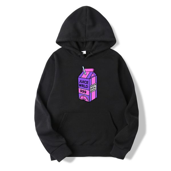 

men's hoodies sweatshirts juice wrld hoodies sweatshirt 100% real music trap rap rainbow fault juice wrld pant men/women oversize hip h, Black