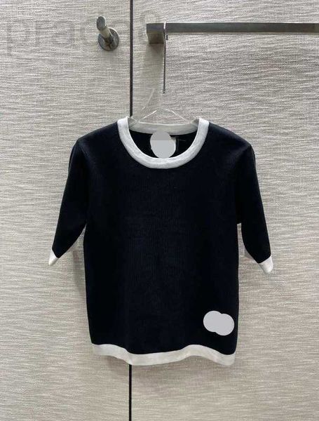 

women's sweaters designer 206 2023 spring summer women sweater short sleeve crew neck black white striped pullover womens weilan8 uttc, White;black