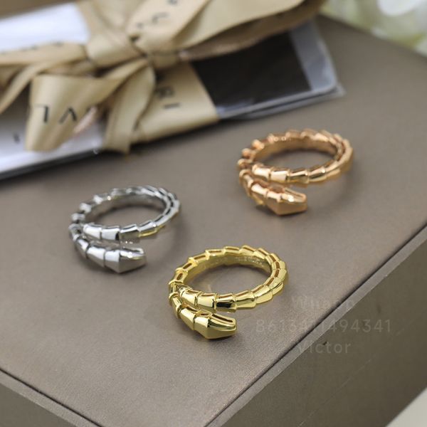 

buigari serpentine series designer ring for woman gold plated 18k for man official reproductions classic style fashion luxury exquisite gift, Silver