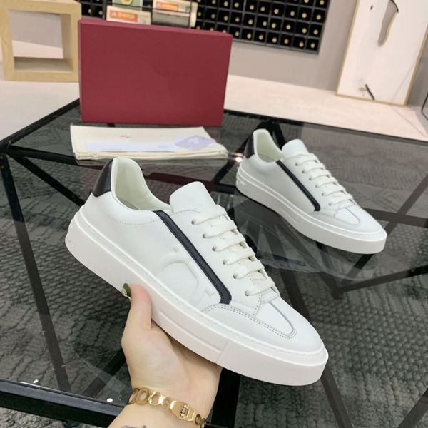 

fashion men designer shoes comfortable bottom leather luxury mens party sports casual sneaker trainers shoe fast ship, Black
