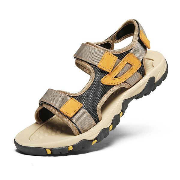 

sandals summer sandals mens big size 38-47 outdoor beach casual shoes fashion drop khaki blue 230307, Black