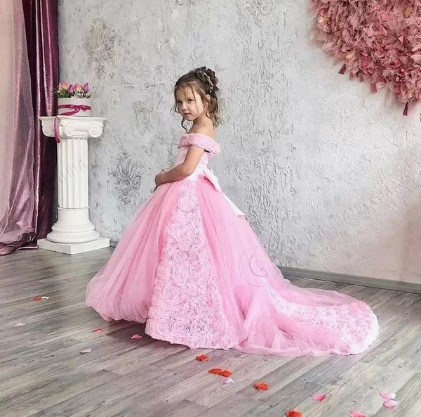 

girl dresses for wedding off shoulder lace floral tiered skirts girls pageant dress a line kids birthday gowns, White;blue