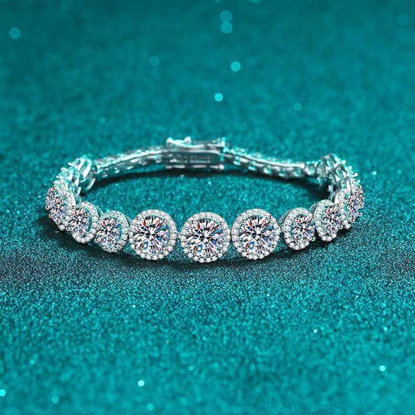 

ale lab created diamond tennis bracelet s925 silverd vvs1 jewelry gifts for women girls 10cttw gemstone moissanite chain bracelets, Silver