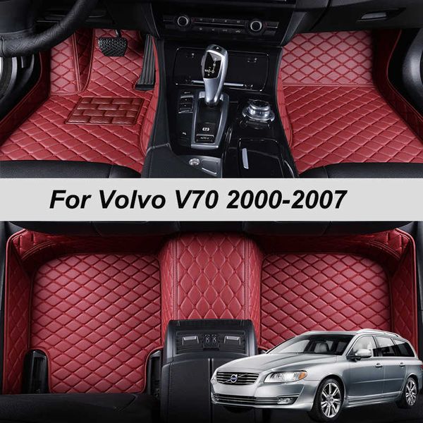 

carpets 100% fit custom made leather car floor mats for volvo v70 2000 2001 2002 2003 2004 2005 2006 carpet rugs foot pads accessories r2303