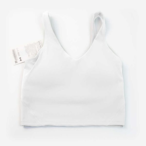 

ll back yoga align tank gym clothes women casual running nude tight sports bra fitness beautiful underwear vest shirt 1cs0, White