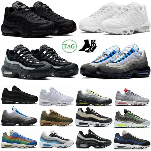 

2023 og 95 running shoes men women 95s triple black white crystal blue denham neon solar red smoke grey matte olive running club mens traine