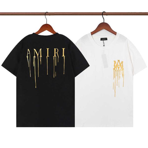 

t-shirts amnri tee men women cotton leisure designer fashion brand simple short sleeve tassel letter print ins casual hip hop high st, White;black