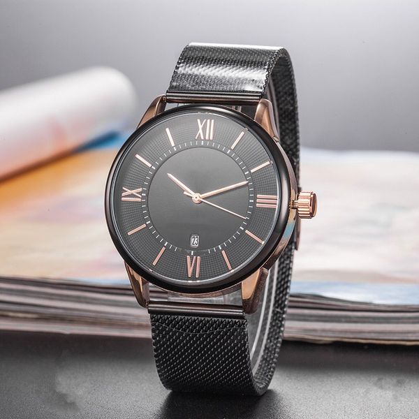 

fashion foreign trade new net red belt men's student watch fashion trend steel belt quartz watch, Slivery;brown