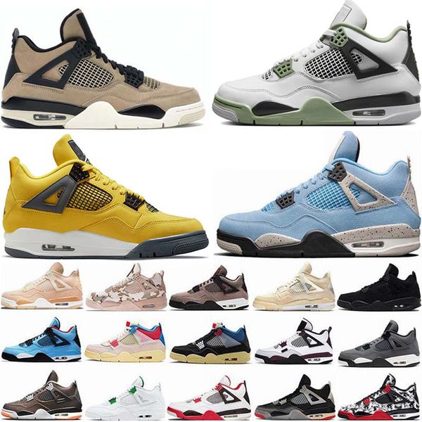 

jumpman 4 basketball shoes mens womens retro 4s unc black cat university blue the cactus white grey women pure royalty men sport sneakers si