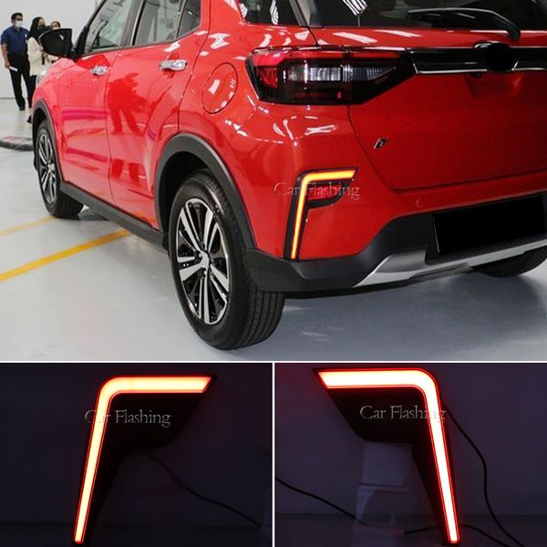 

2pcs for perodua ativa 2020 2021 2022 led bumper light rear fog lamp brake light dynamic turn signal reflector