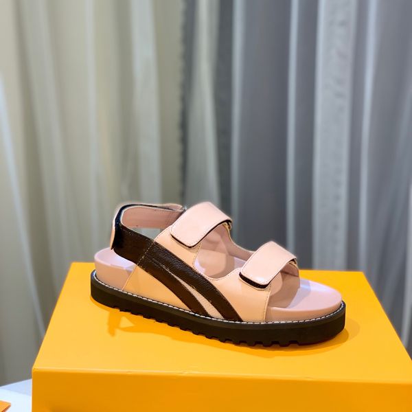 

2023 new uxury sandals women slipper men slides leather sandal womens hook & loop casual shoes 35-42 with black box and dust bag