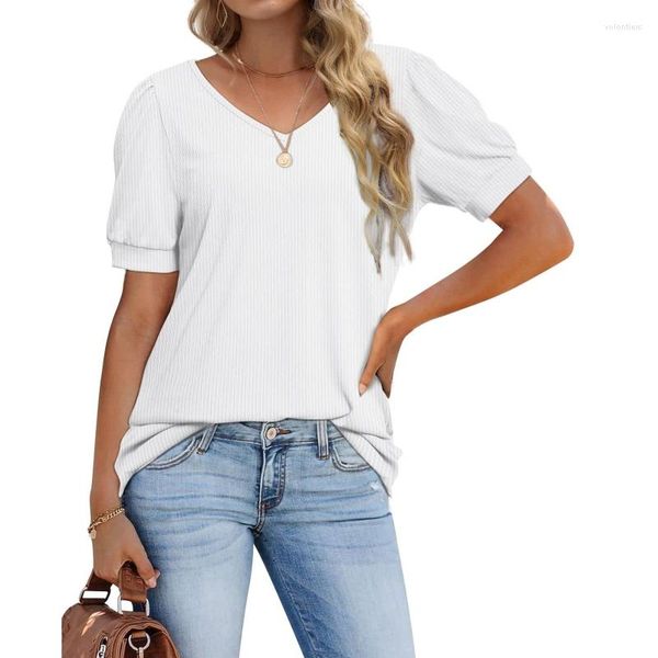 

women's t shirts women's summer casual shirt tunic loose v neck, White