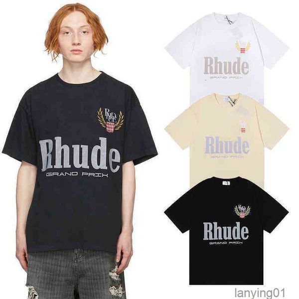 

oversize short sleeve vintage rhude t shirt men rhude t-shirt graphic, White;black