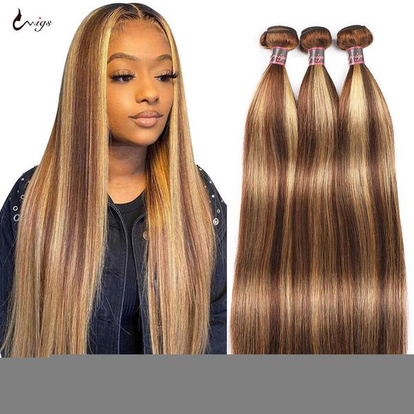 

wig caps p427 honey blonde brown bundles highlight straight human hair bundles 10a brazilian hair wave bundles ombre human hair bundles j230, Black;brown