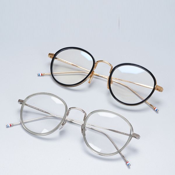

sunglasses frames york fashion glasses frame men women vintage classic round eyeglasses myopia prescription eyewear with box tb905 230307, Silver
