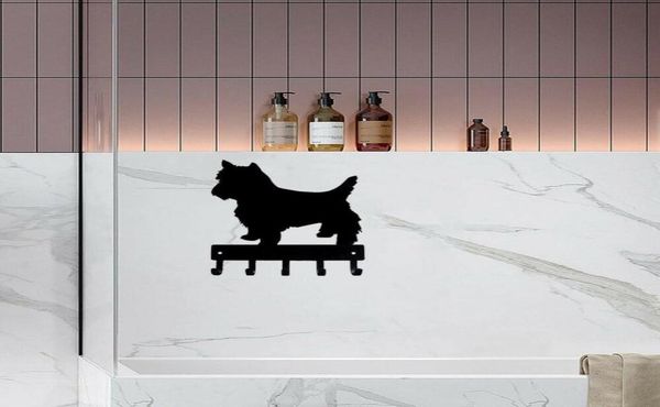

yorkshire terrier trim yorkie dog key rack6 inch9 inch wide metal wall art7004048