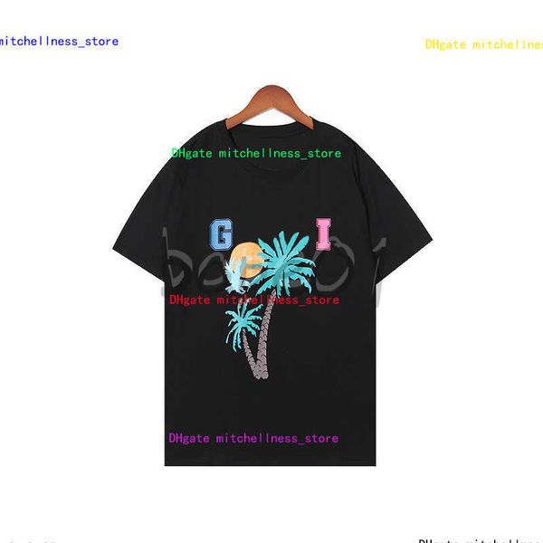 

fashion brand designer mens t shirt coconut tree pattern letter print round neck short sleeve luxury loose t-shirt black white asian, White;black