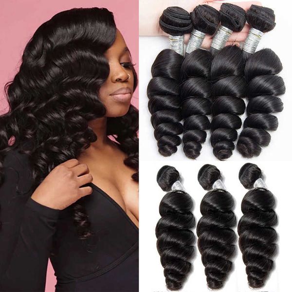 

wig caps maxine loose wave bundles only 10a brazilian hair weave bundles 134 pcs human hair bundles remy hair extensions natural black j2303, Black;brown