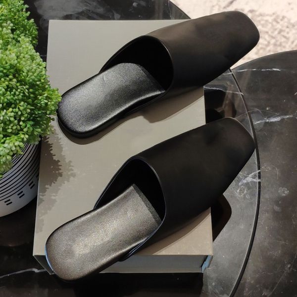

womens cosy mule in black designer sandals smooth calfskin rounded toe upper with gold signature logo fashion semi trailer muller shoes home