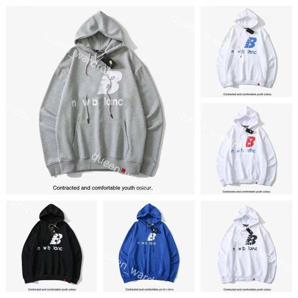 

nb designer hoodies new balances classic solid color hoodie men women couple sweatshirt pullover lovers clothing streetwear designer 12, Black