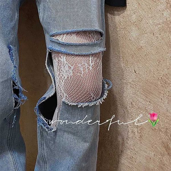 

silk stockings lace gothic fishnet stockings black tights women nylon sheer pantyhose lolita hollow out floral lace cosplay plus size, Black;white