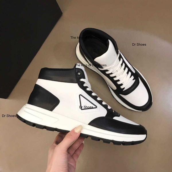 

2023 og sneakers shoes outdoor trainers fashion brand re-nylon brushed leather men technical triangle rubber lug sole casual luxury prax 01, Black