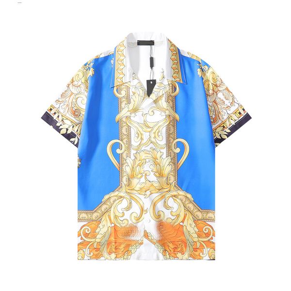 

men's and women's shirts casual printed short sleeve shirt summer thin style shirt men's retro trend floral loose ice silk, White;black