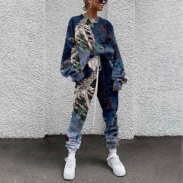 

women's hoodies sweatshirt spring casual autumn long sleeve pullover and pant 2piece set jogger sports suit 230307, Black