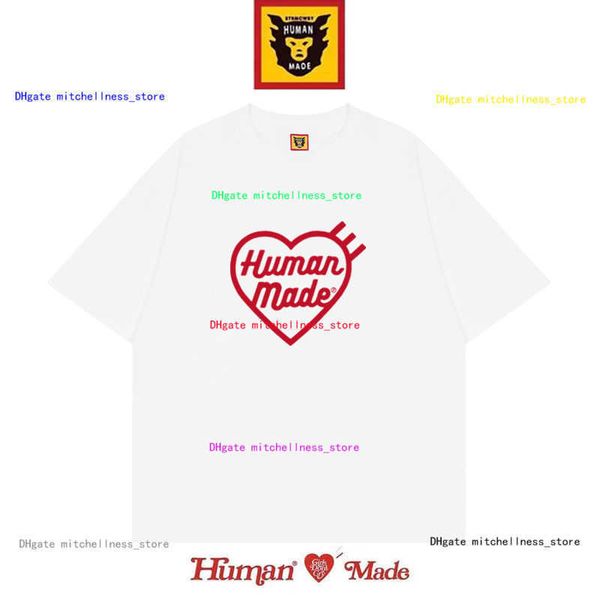 

men's print t-shirts human made japanese trendy brand fun short-sleeved men's and women's pure cotton design sense niche roun, White;black