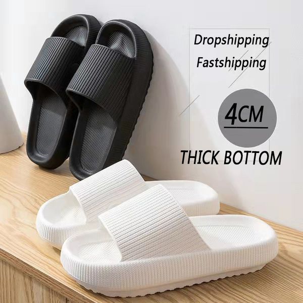 

slippers eva slides women bathroom shoes summer thick platform sandals home indoor antislip men ladies slippers outdoor beach flip flops 230, Black