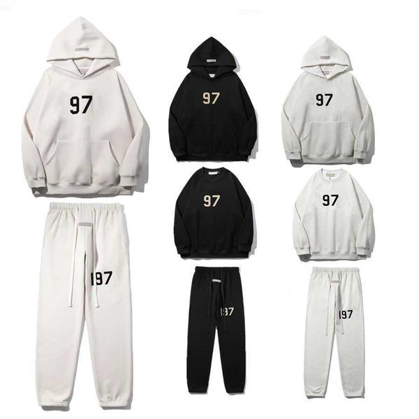 

mens designer hoodie warm hooded hoodies men women fashion streetwear pullover sweatshirts loose lovers clothing ess kufi, Black