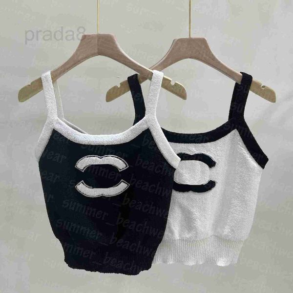 

women's knits & tees designer women short summer knitting vest breathable sling vests double letter knitwear 5sjz, White