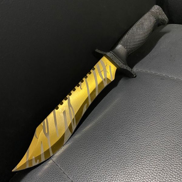 

cs go real sharp tiger tooth csgo bowie knife hunting camping knifes survival tactical knifess outdoor knives fixed blade fishing knife hiki