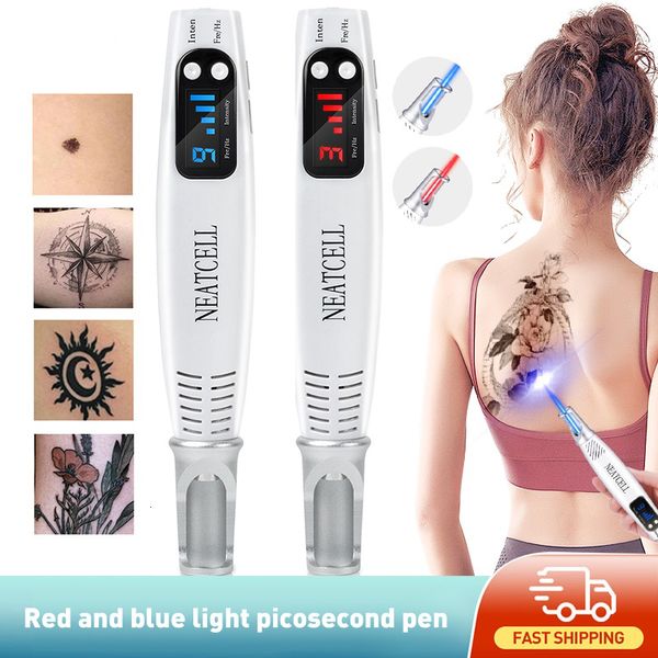 

steamer professional laser picosecond pen blue red light therapy tattoo remove freckle acne mole dark spot pigment removal machine 230307