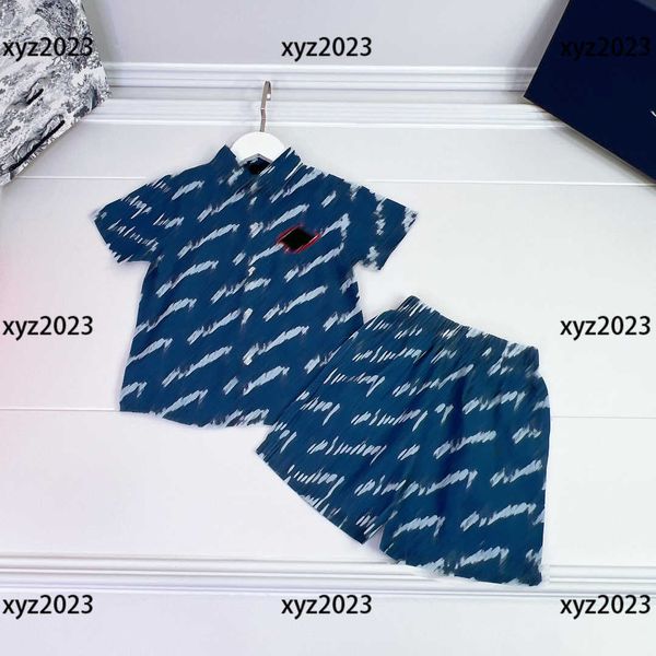 

2023 kids clothes child sets baby 2pcs polo short-sleeved shirt and denim shorts tracksuit size 100-150 cm, White