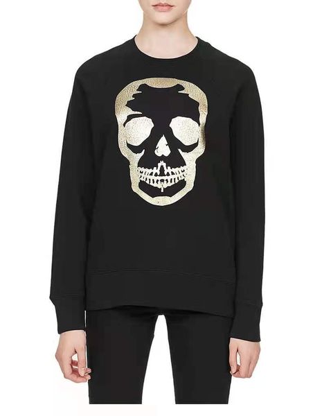 

women's sweaters women sweater 2022 autumn and winter personality skull pattern drill round neck cashmere, Black