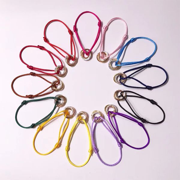 

fashion classic love bracelet brand three ring colorful diamond bracelet male and female couple designer bracelet gift, Black