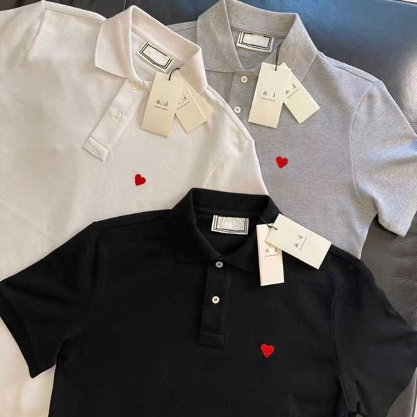 

men's plus size polo shirt cotton t shirt designer shirts lapel embroidery tshirt men women business t-shirt simple love pattern t-shir, White;black