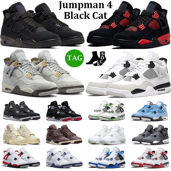 

4 jumpman basketball shoes men women 4s black cat cool grey white oreo blue thunder green metallic canvas cactus jack mens trainers sport