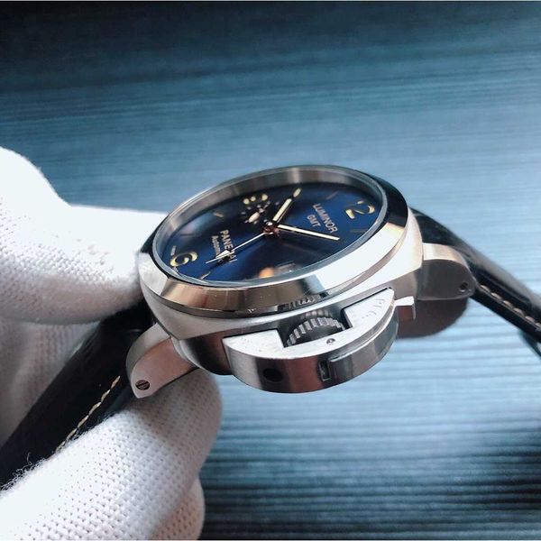 

luxury mechanical watch panaral_ sapphire mirror swiss automatic movement size 44mm imported cowhide strap 3u94, Slivery;brown