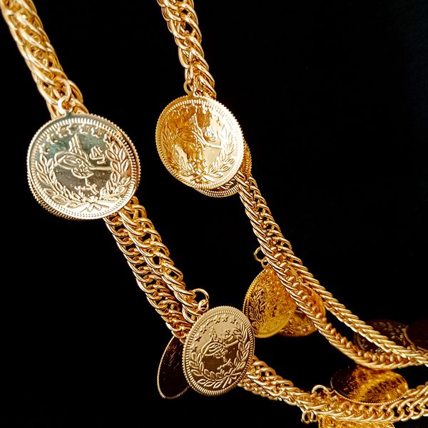 

pendant necklaces turkish coin gold plated kurdish bridal jewelry wedding gifts items my order for women fashion 230307, Silver