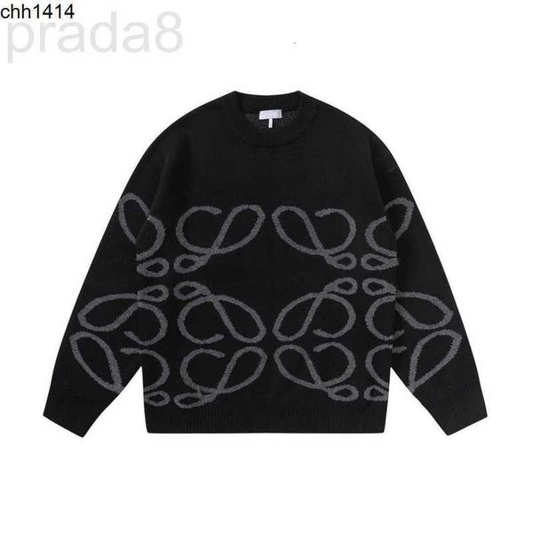 

men's sweaters designer high version luojia loewess autumn and winter new style jacquard men women's round neck cardigan knitting, White;black