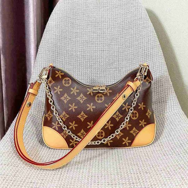 

m45832 brown flower pochette satchel bag louvis boulogne croissant luxurys tote handbag crossbody leather clutch designer i v womens man