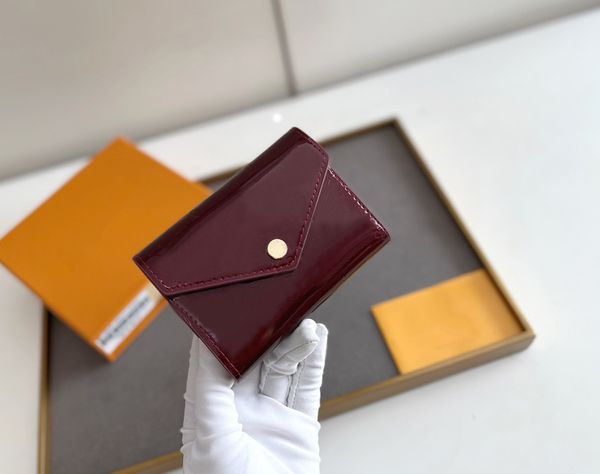 

fashion designer wallets luxury empreinte purses womens patent leather money clutch highs quality monograms short ladies coin card holders o, Red;black
