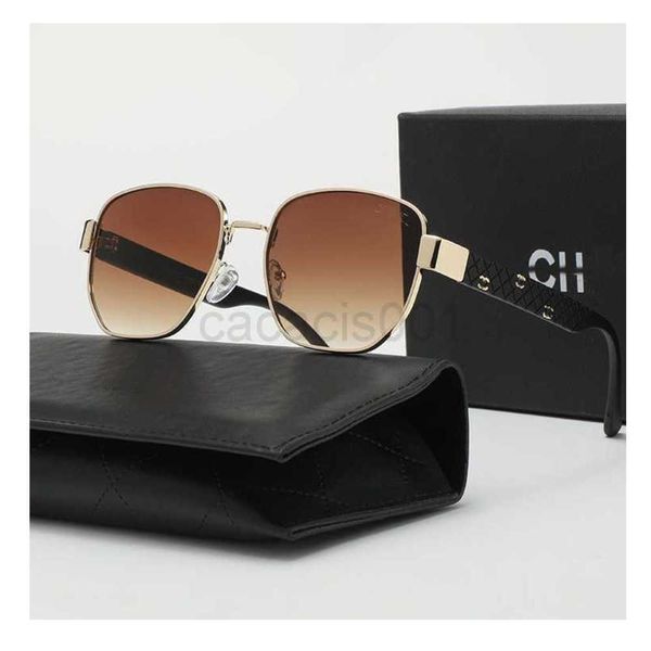 

designer channel sunglasses new metal counter packaging luxury brand men womens temperament polarized sport fashion drive sunglass oversized, White;black