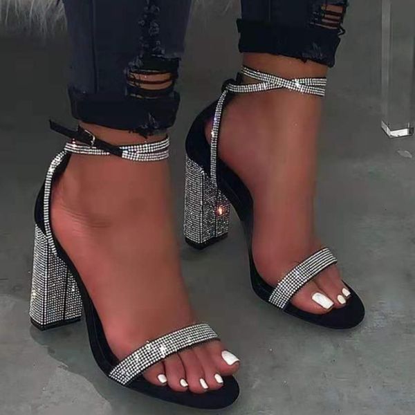 

sandals women heel sandals transparent high heels sandals female summer party dress shoes ladies pumps plus size 44 230306, Black