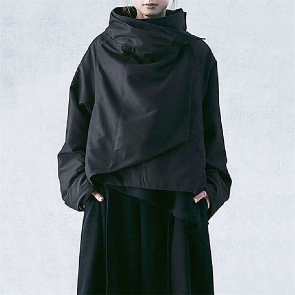 

women's jackets yeezzi autumn winter fashion female solid color long sleeves casual loose black stand collar outerwear for women 23030, Black;brown
