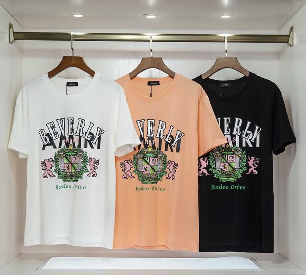 

t-shirts amnri tee men women cotton leisure designer fashion brand simple long-term letter printing casual men's short-sleeved large, White;black