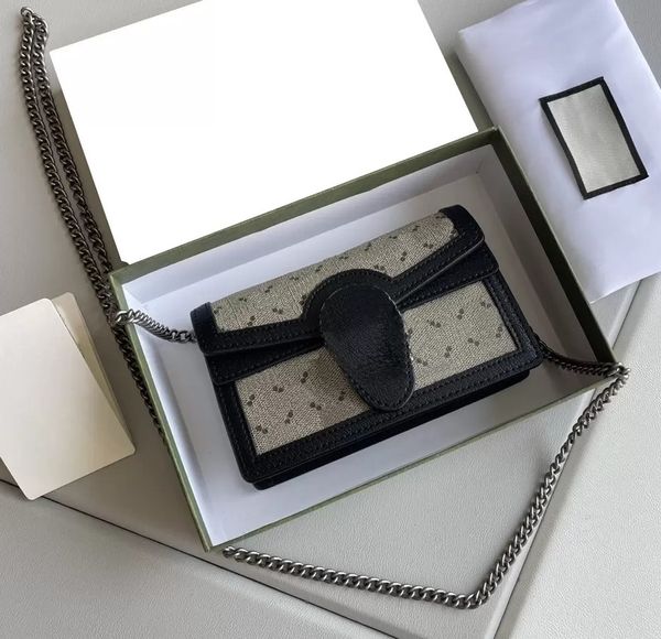 

shoulder vintage leather chain bag 2023 classic luxury design in multicolor with wallet box